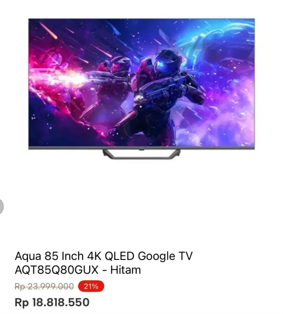 AQUA 85 INCH 4K QLED GOOGLE TV AQT85Q8GUX