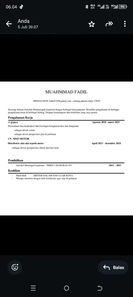 Mencari pekerjaan driver