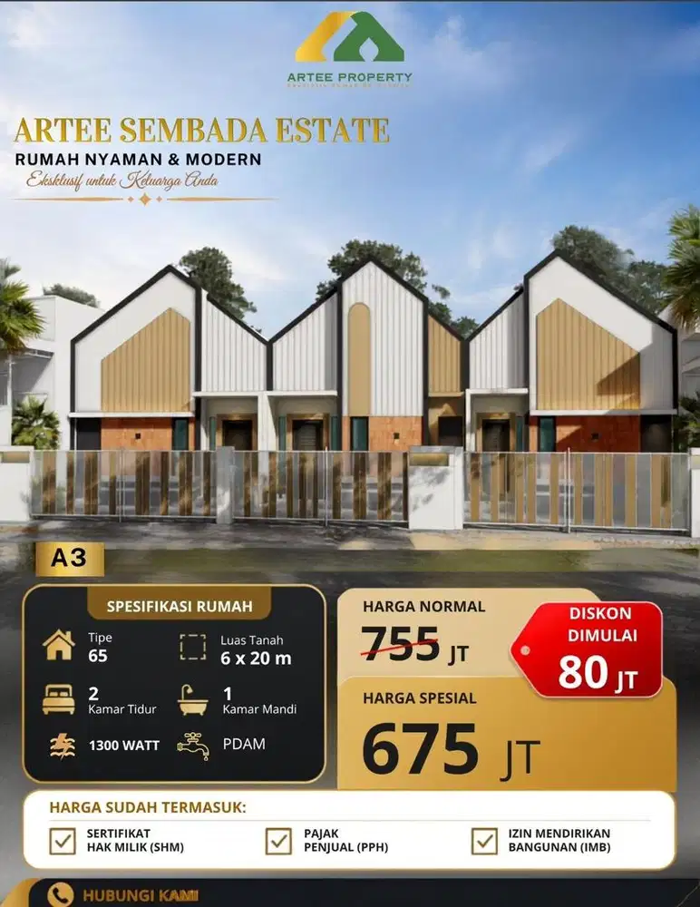 RUMAH LUAS 6 x 20 DOUBLE DINDING PADANG BULAN MEDAN SELAYANG