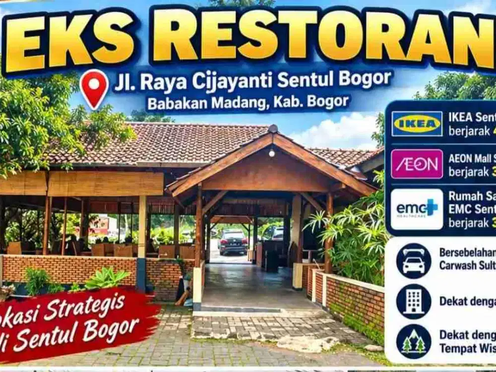DIJUAL MURAH TEMPAT USAHA EKS RESTORAN VIA LELANG di SENTUL, BOGOR.