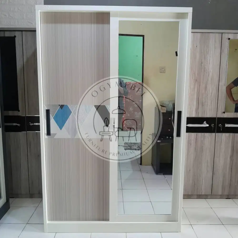 PROMO LEMARI PAKAIAN BESI PINTU SLIDING MINIMALIS MERK ACTIV TERMURAH
