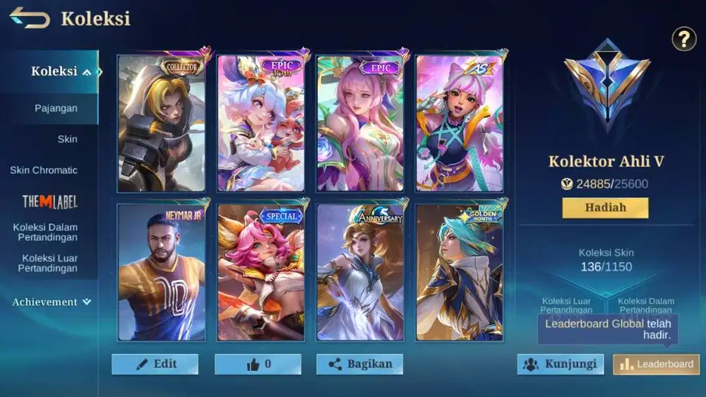 Account MLBB 2019 rincian lengkap