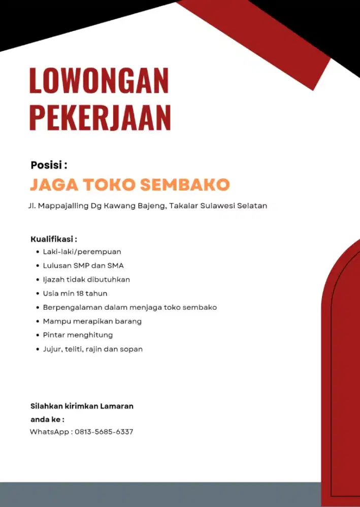 LOWONGAN PEKERJAAN