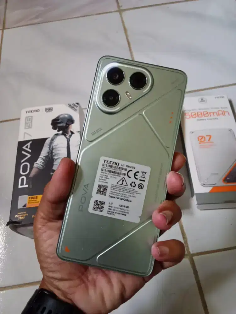 Tecno Pova 7 5G Ram. 8+8gb Rom 128gb komplit baru 4.bln pemakaian