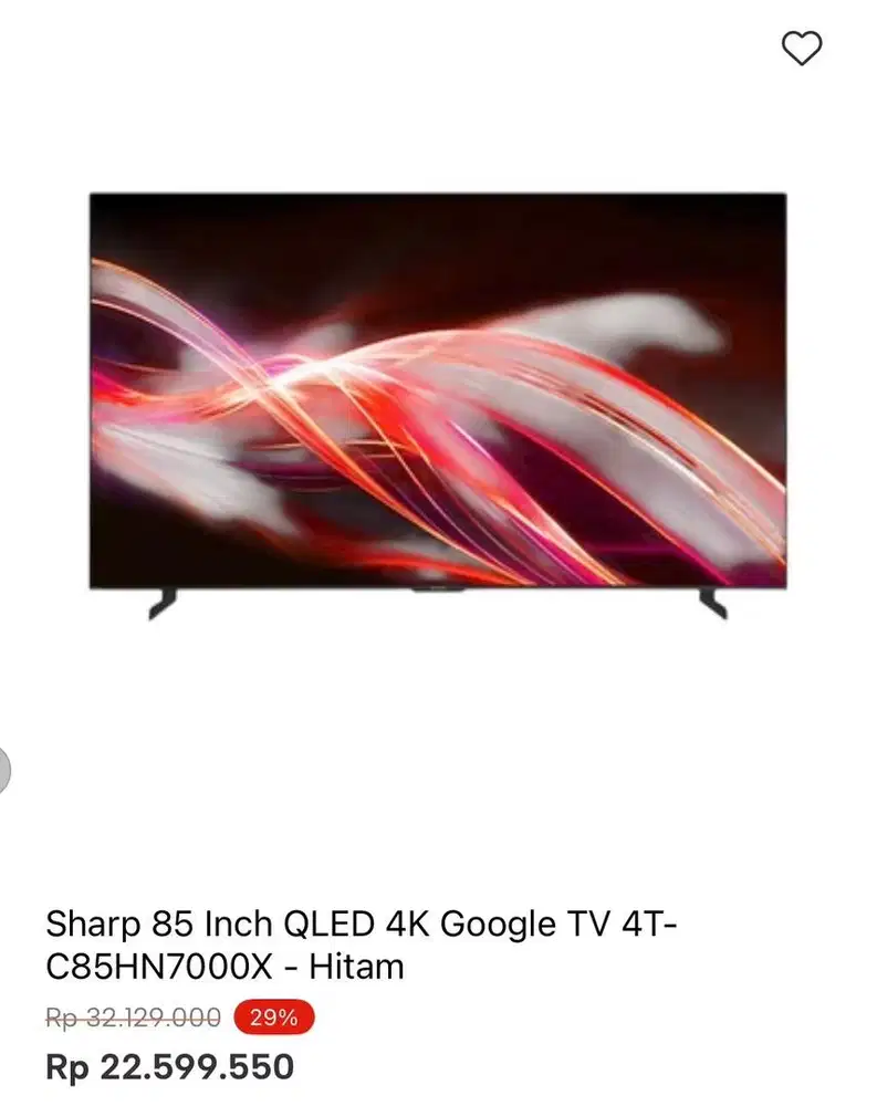 SHARP GOOGLE TV 4K QLED 85inci