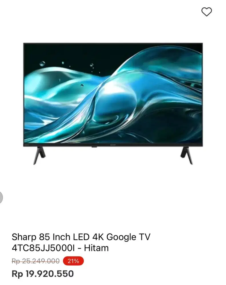 SHARP GOOGLE TV 4K 85inci