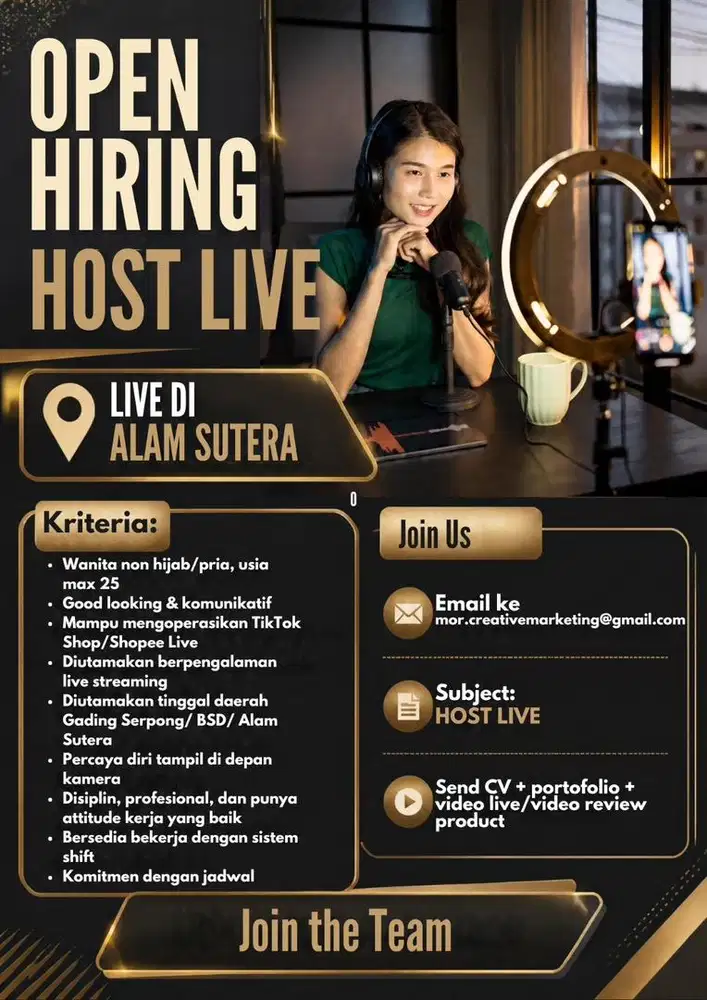Host Live Steaming (perempuan)