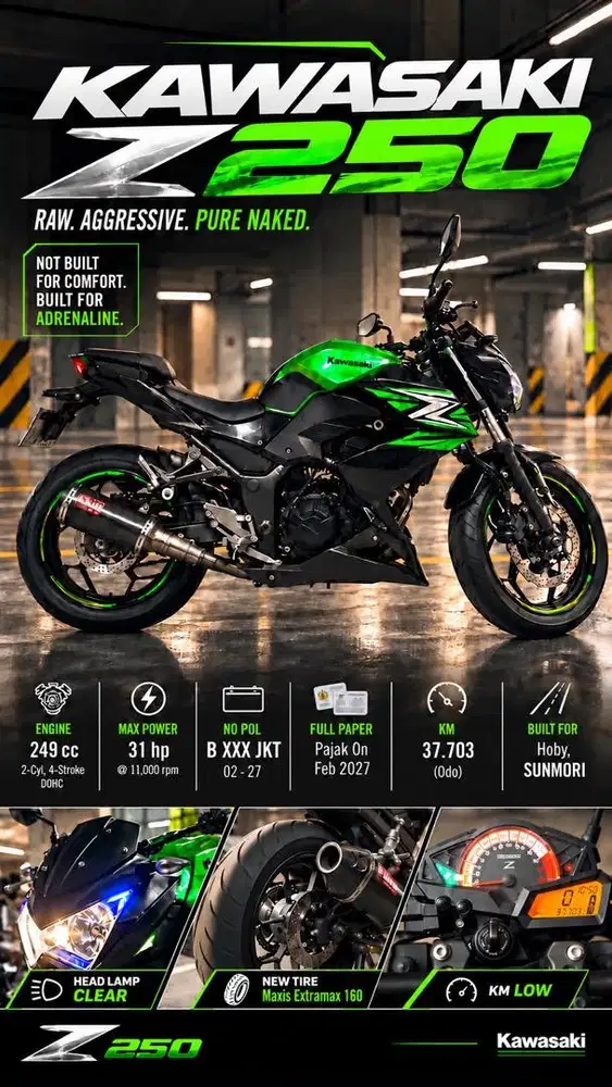 DIJUAL KAWASAKI Z250