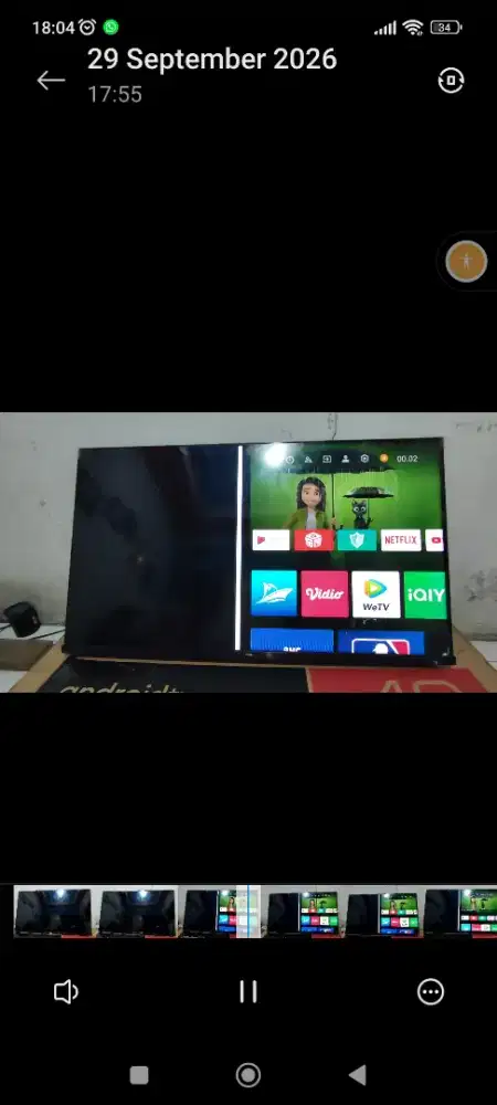 TV tcl 40 inc rusak layar sebelah