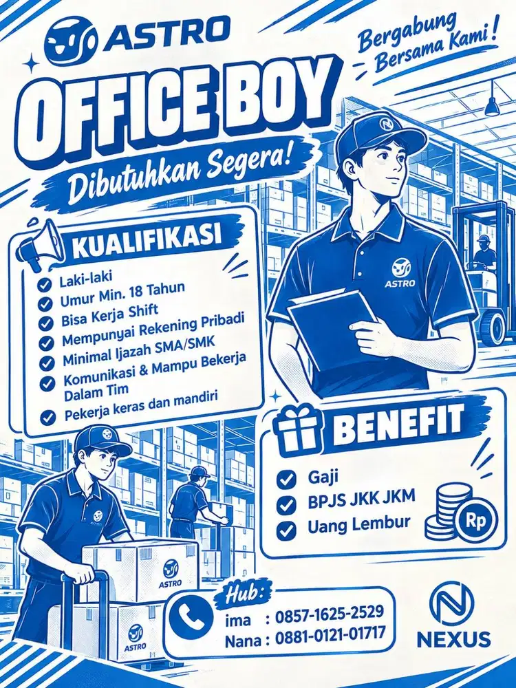 LOKER MITRA OFFICE BOY ASTRO X NEXUS
