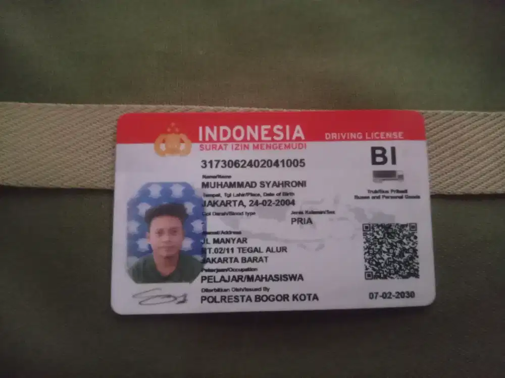 SIM B1polos Biasa bawa cdd