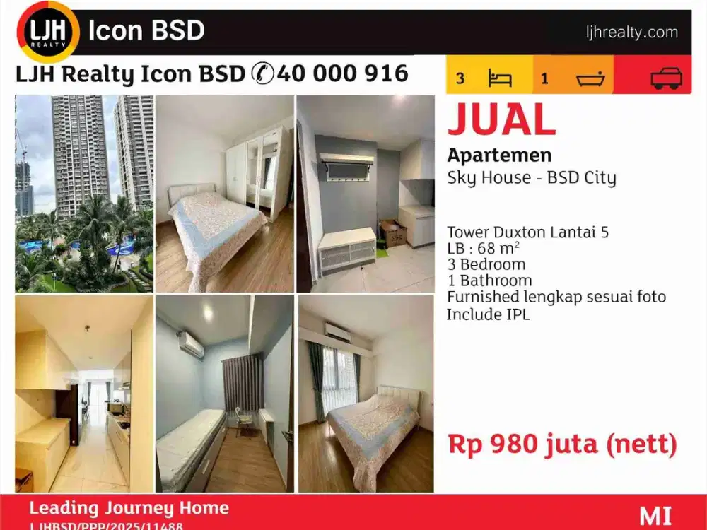 Di Jual Apartemen Sky House BSD City
