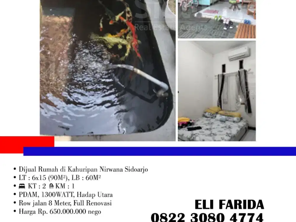 Dijual Rumah di Kahuripan Nirwana Sidoarjo
