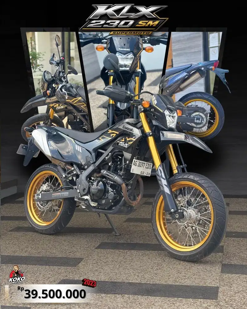Kawasaki KLX 230 SM Supermoto thn 2023 Plat AG Kediri Koko Motor