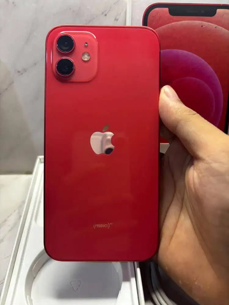 COD bekasi, Rawalumbu iPhone 12 128Gb Red All Operator, Fullset Mulus
