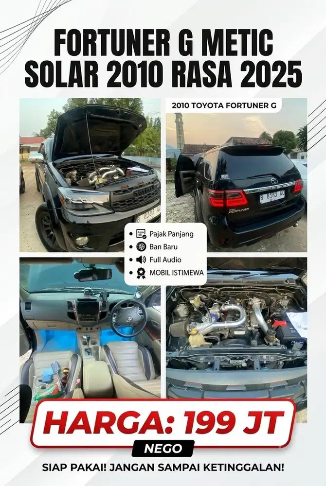 fortuner g metic solar 2010 rasa 2025
