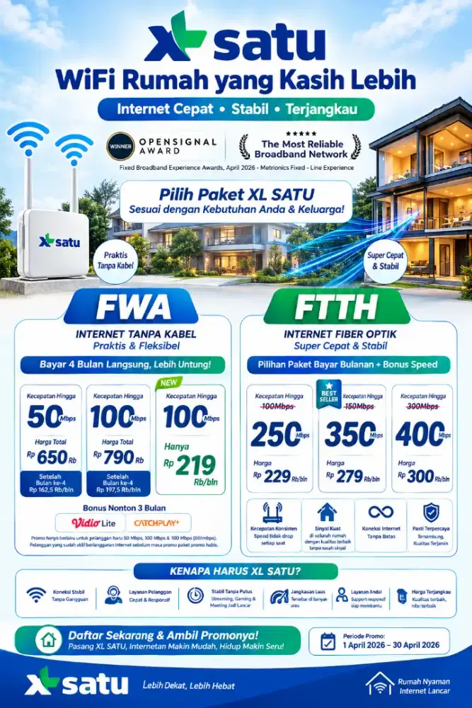 Promo pasang wifi XL satu