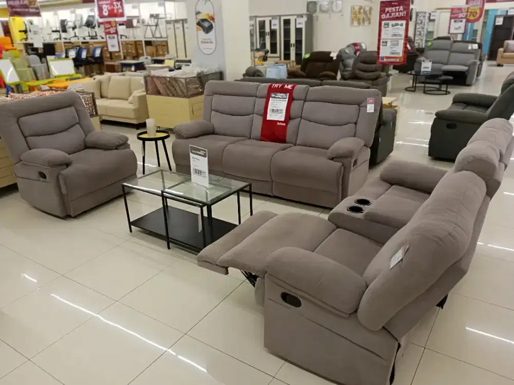 JUAL MURAH SOFA SET RECLINER MEWAH