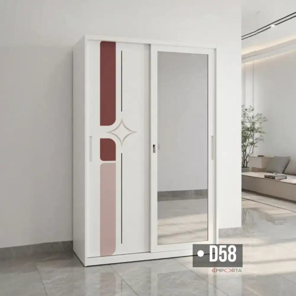 Lemari Pakaian Besi Pintu Sliding Importa S03-120 D58
