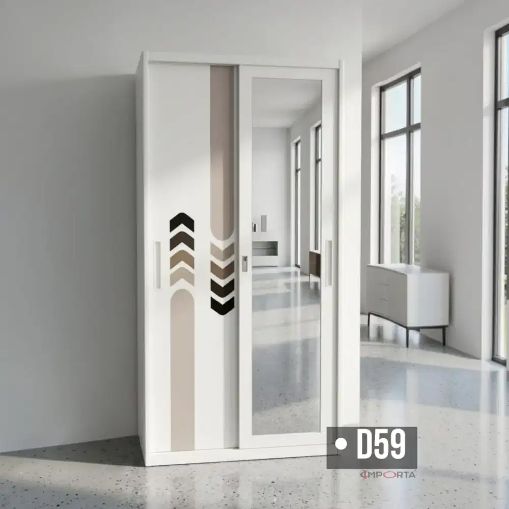 Lemari Pakaian Besi Pintu Sliding Importa S03-120 D59