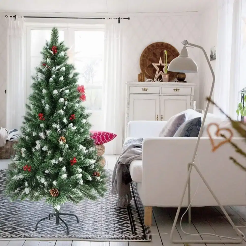 (Bekas) pohon natal ekor tupai salju pinus 2.7m