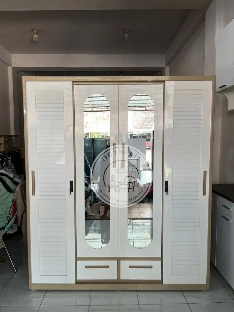 PROMO LEMARI PAKAIAN BESI 4 PINTU MINIMALIS SALE GRATIS ANTAR TERMURAH