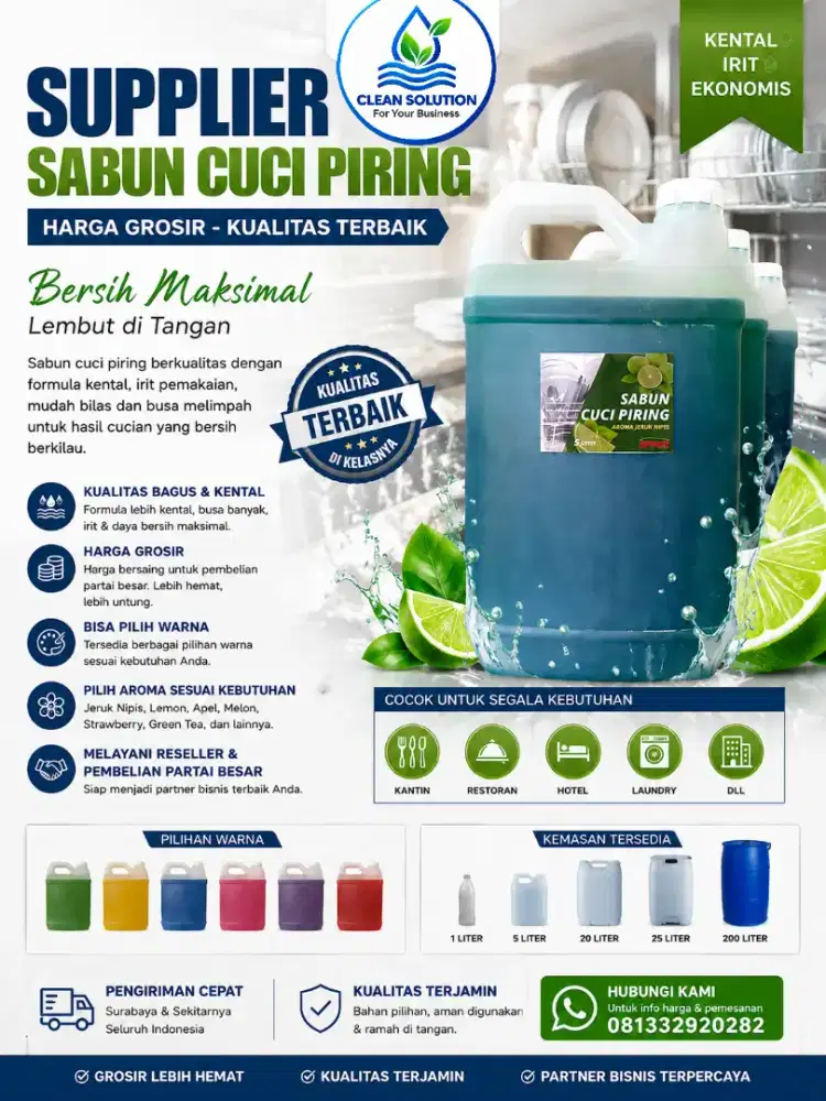 Supplier segala jenis sabun dan cairan pembersih tempat usaha & rumah