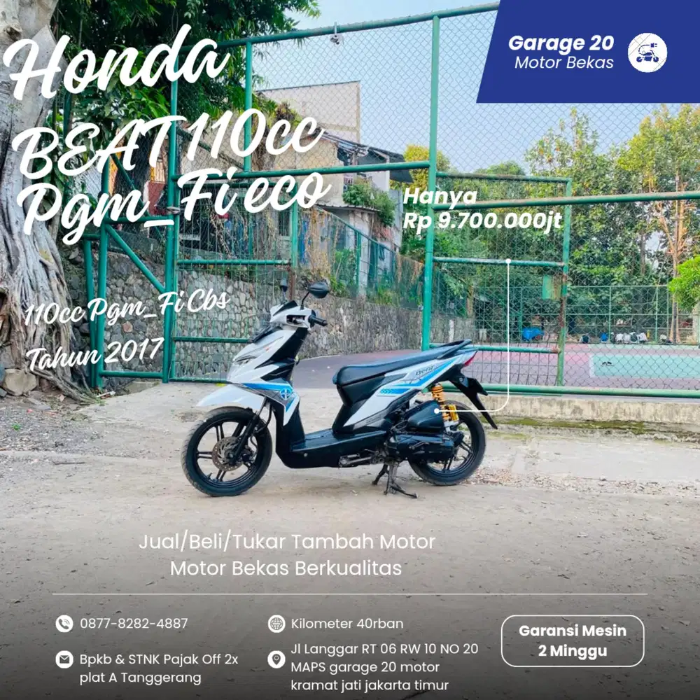 Honda Beat 110cc Cbs Pgm Fi Tahun 2017