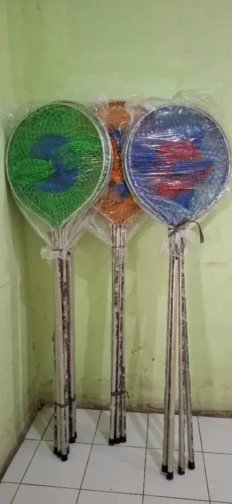 Serokan Ikan stainless besar Lele Galatama Jaring Nilon Gagang panjang