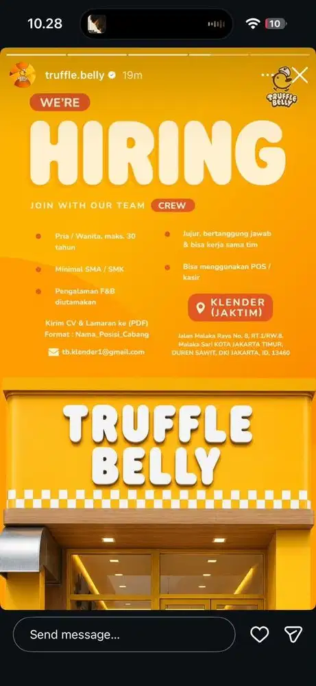 Lowongan Kerja Crew Truffle Belley