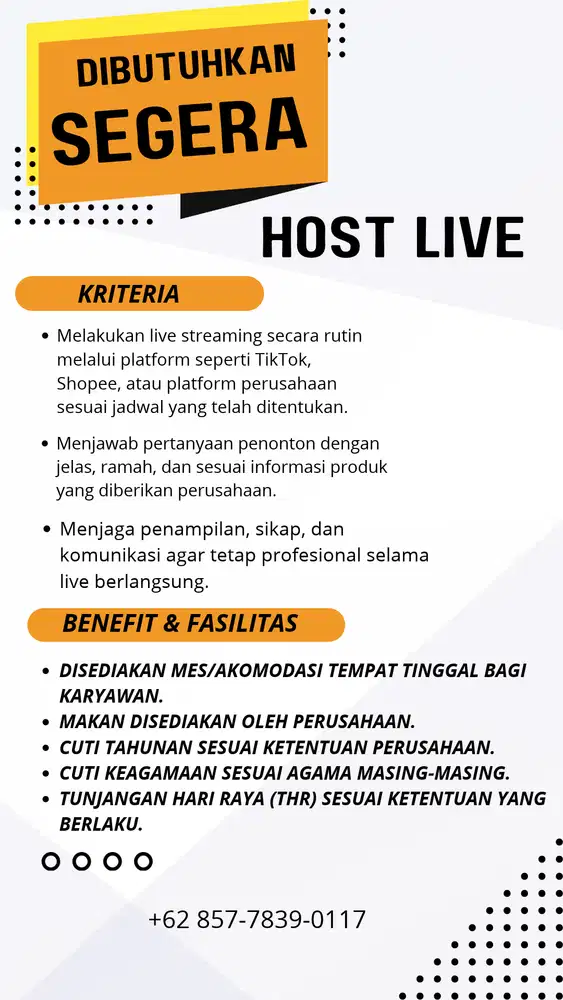 HOST LIVE E-COMMERCE