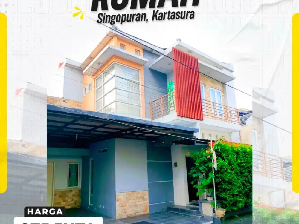Dijual Rumah Mewah Modern 2 Lantai Cluster Elite di Singopuran Kartasura