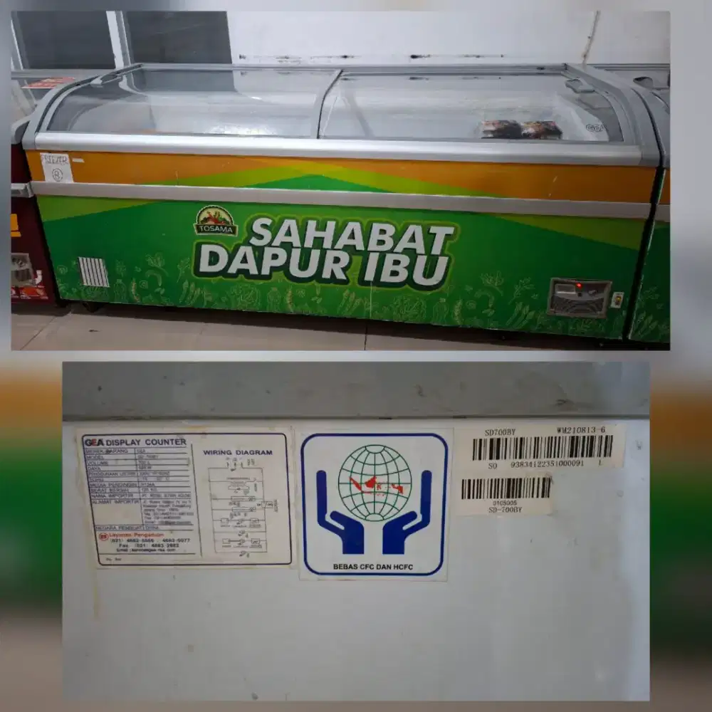 Freezer slide 700 liter dan 500 liter gea