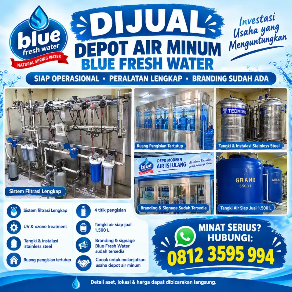 Dijual Usaha Depo Air Isi Ulang Modern
