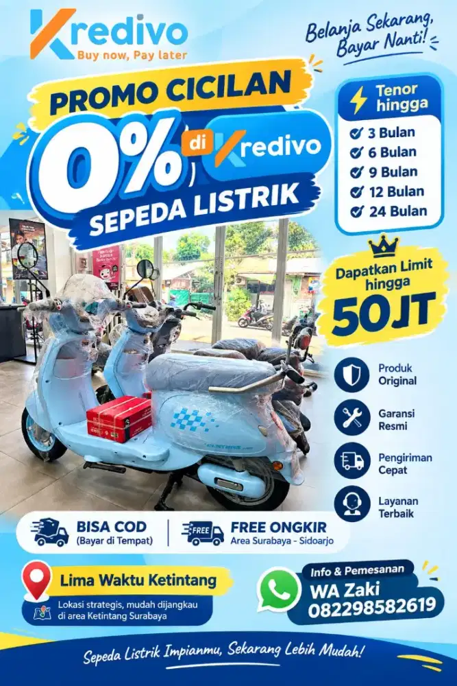 Ready sepeda listrik harga murah hemat BBM