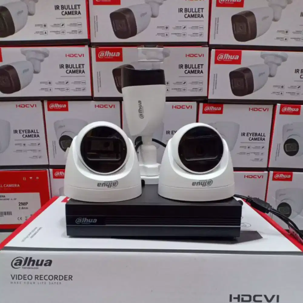 Paket cctv dahua 8 ch 4 kamera audio 2mp