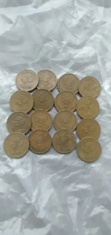 Di jual uang koin kuning gambar bunga melati th 1991 dan th 1992 ori