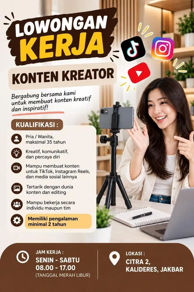 DIBUTUHKAN KONTEN KREATOR + LIVE