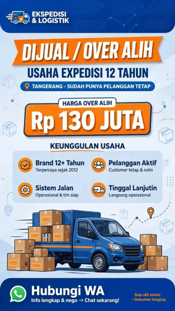 Take over Ekspedisi JNE Aktif >12Thn, wilayah Tangerang - Omzet Stabil