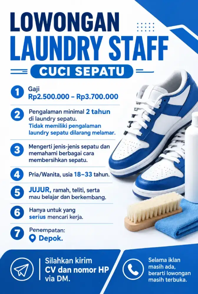 Lowongan Laundry Sepatu