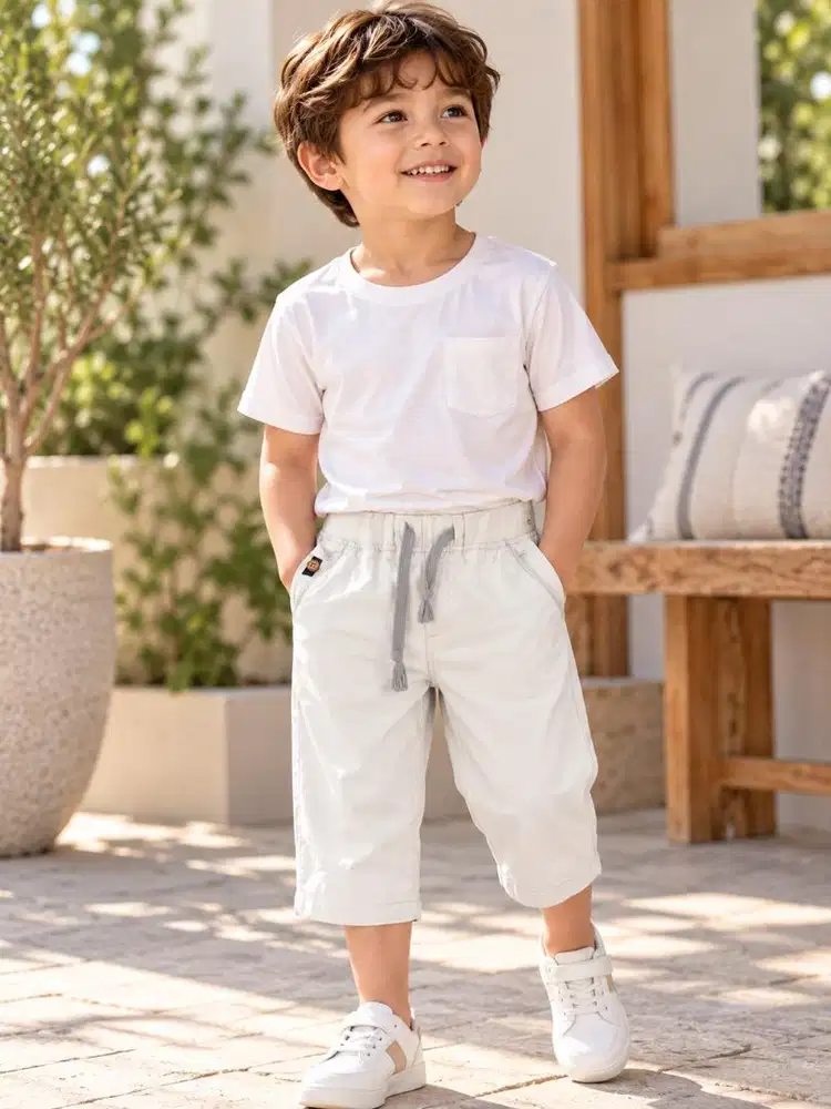 Celana pendek short pants anak laki laki putih