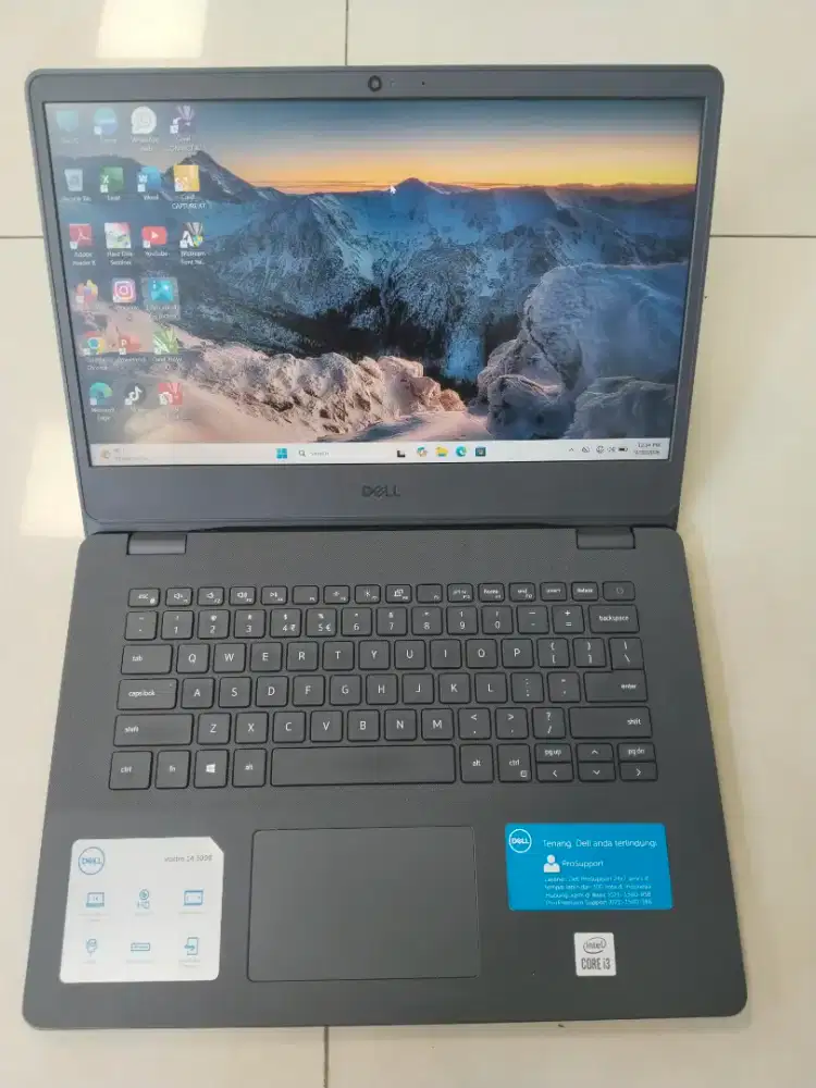 Dijual laptop Dell i3 gen 10 Ram 8GB SSD 256GB Win 11 layar FHD