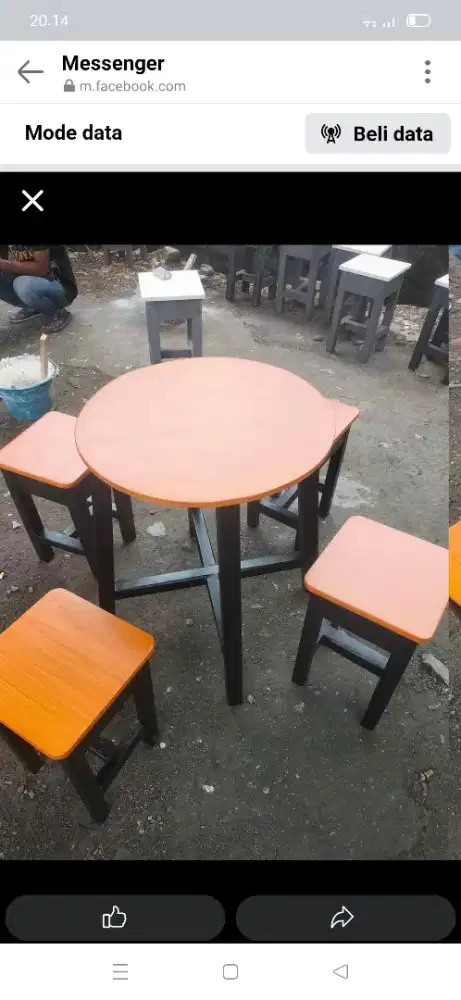 Meja bundar 1 set