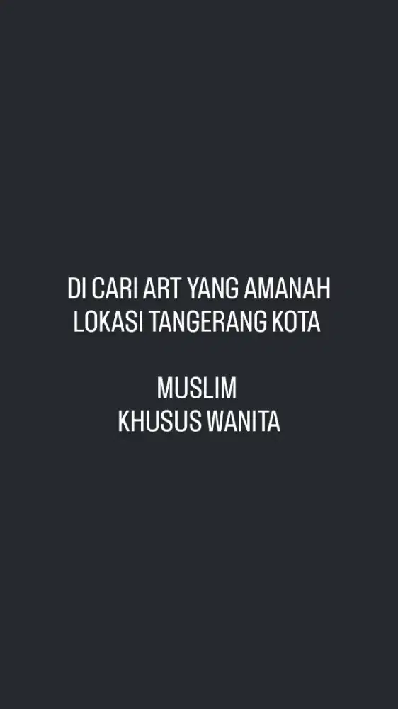 DICARI ART YANG AMANAH