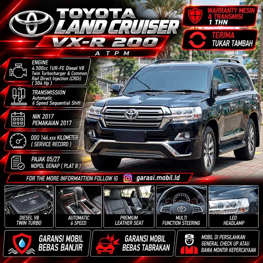 Toyota Land Cruiser VX-R 200 ATPM 4.5L V8 Diesel 2017