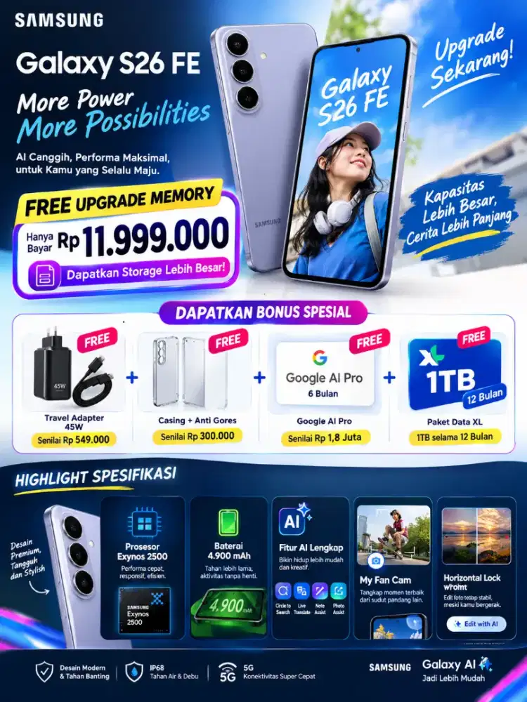 New Galaxy S26 FE Promo Upgrade Memory