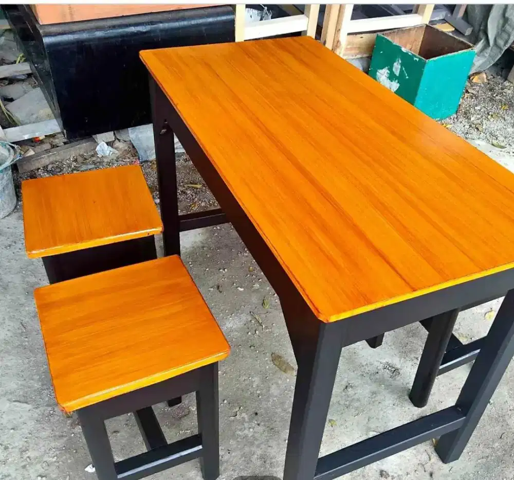 Meja kayu 1 set