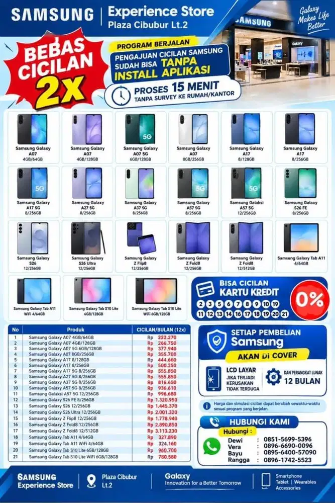 JUAL HP SAMSUNG BISA CICILAN PAKAI Credit card/Aplikasi/ktp saja