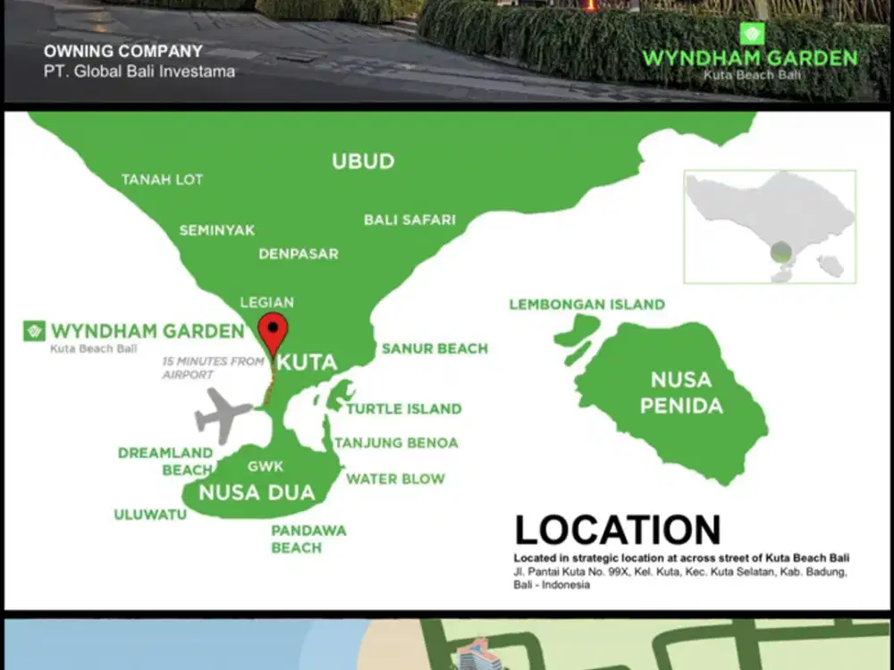 Langsung A1 Owner. Dijual Wyndham Garden Kuta Beach Hotel Bali