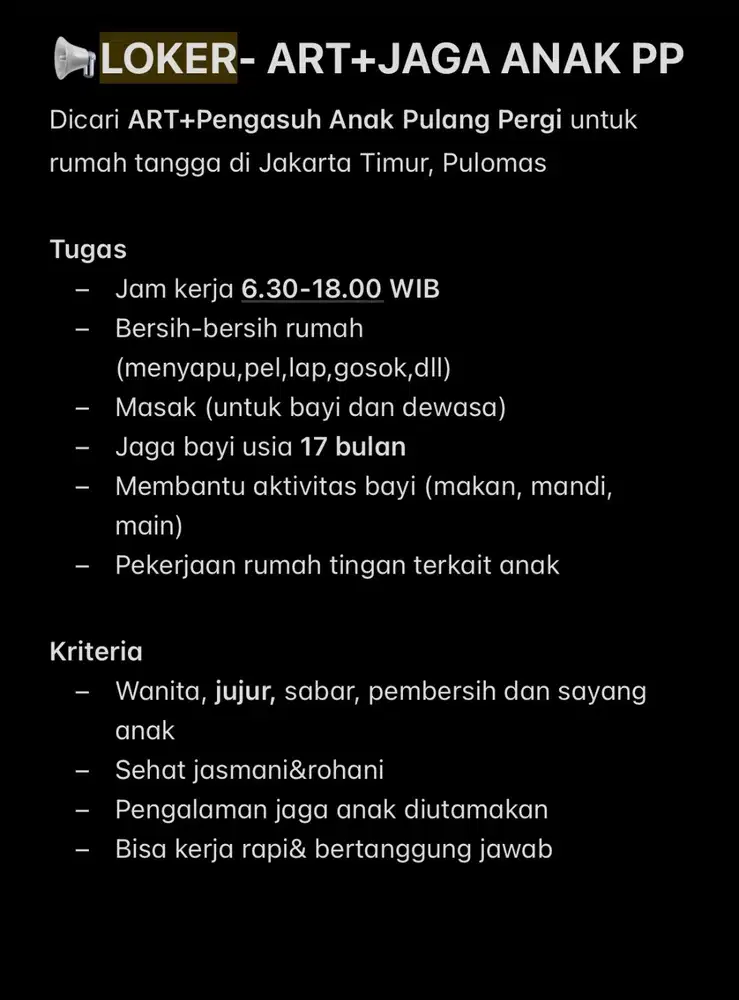 LOKER BABY SITTER&ART PP